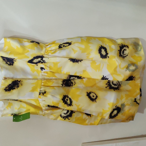 Kate Spade Yellow Black Silk Organza Dress Size 6 - Picture 7 of 12